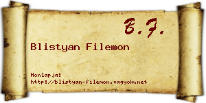 Blistyan Filemon névjegykártya